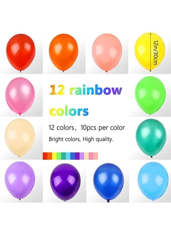 ChicAbode Rainbow Balloon, 200 Assorted Color Balloons 12 Inches 12 Kinds of Latex Balloons, Multicolor Bright Balloons for Carnival Circus Fiesta Wedding Baby Shower Anniversary Birthday Party Decorations - Image 2